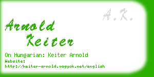 arnold keiter business card